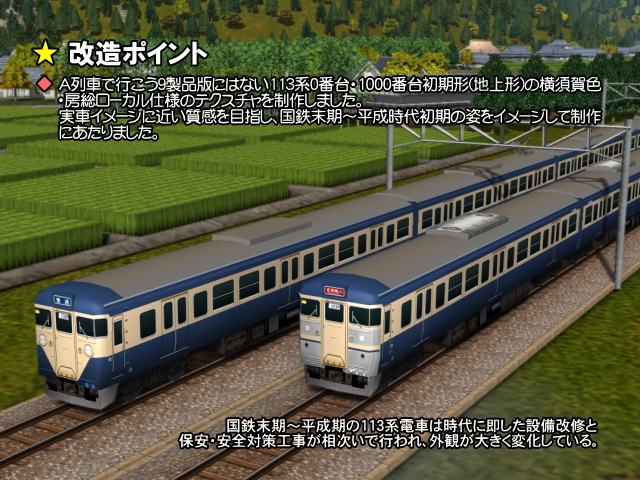 No.008-1【A列車で行こう９車両テクスチャバリエーション】JNR/JR東113 